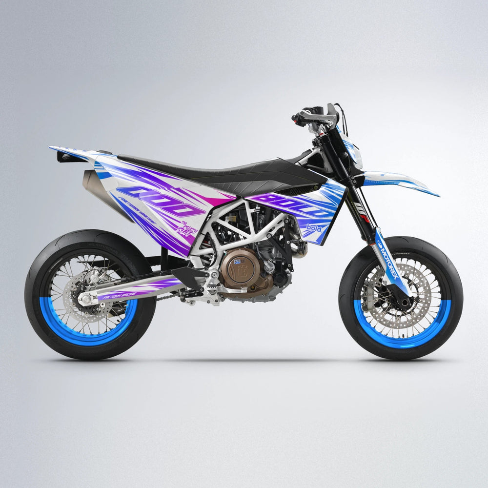 VITALY Husqvarna 701 supermoto graphics kit in Blue Purple Fade