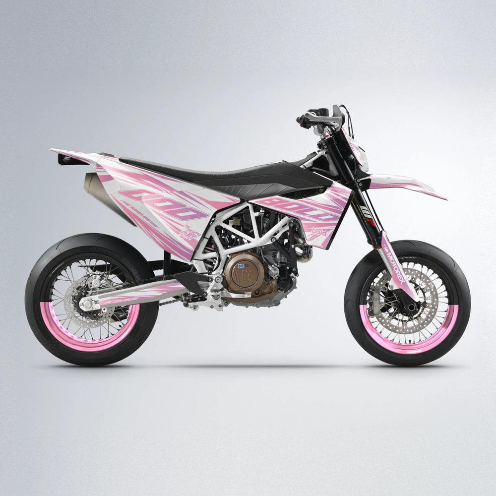 VITALY Husqvarna 701 supermoto graphics kit in Sakura Pink