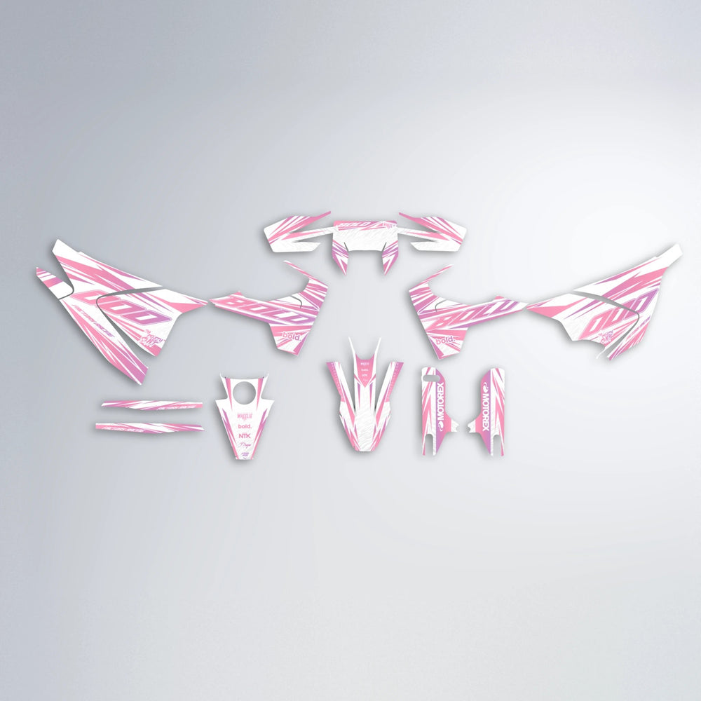 VITALY Husqvarna 701 graphics kit parts layout in Sakura Pink