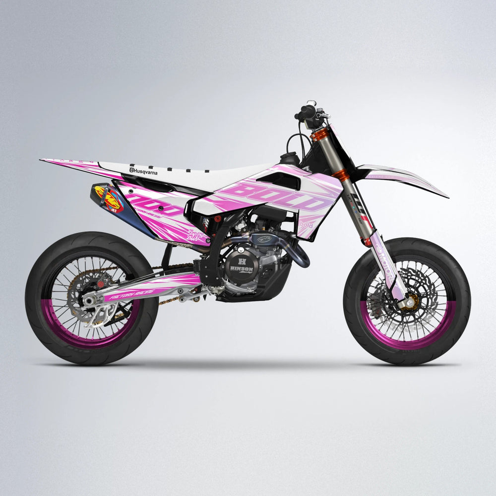 VITALY Husqvarna FE/TE supermoto graphics kit in Flamingo