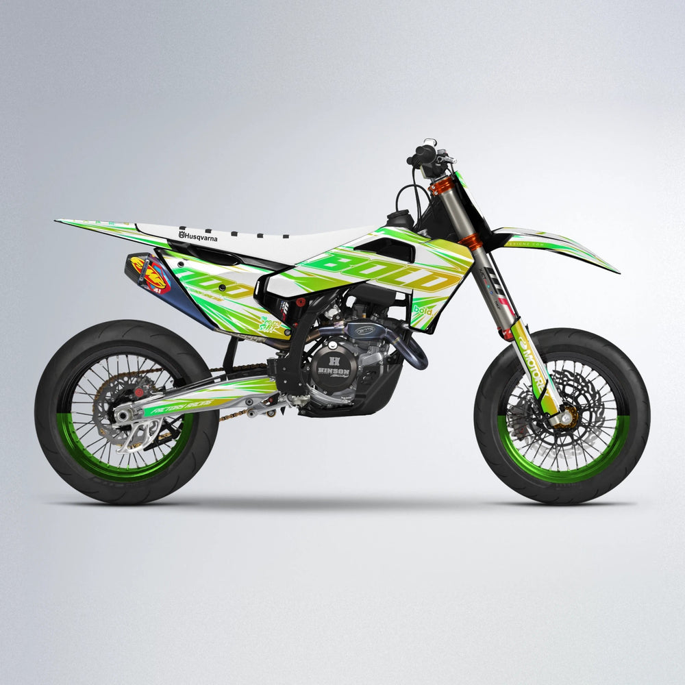 VITALY Husqvarna FE/TE supermoto graphics kit in Green