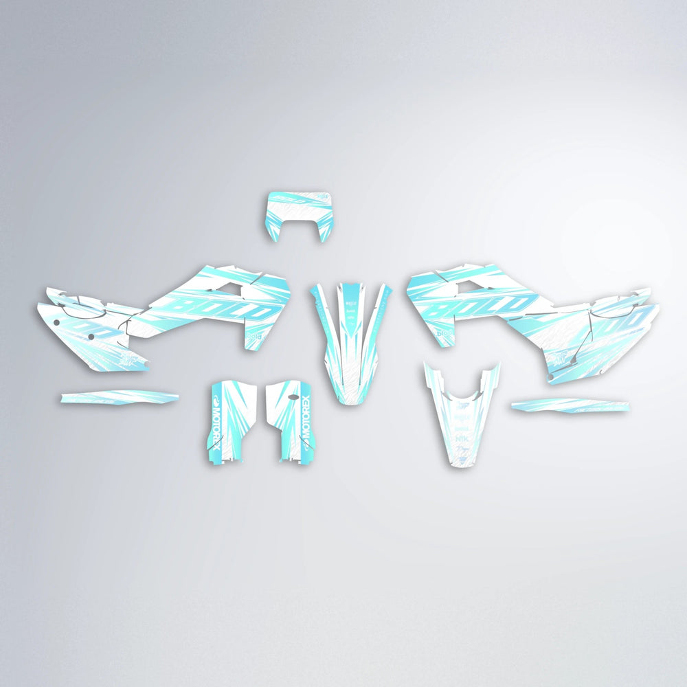 VITALY Husqvarna FE/TE graphics kit parts layout in Mint