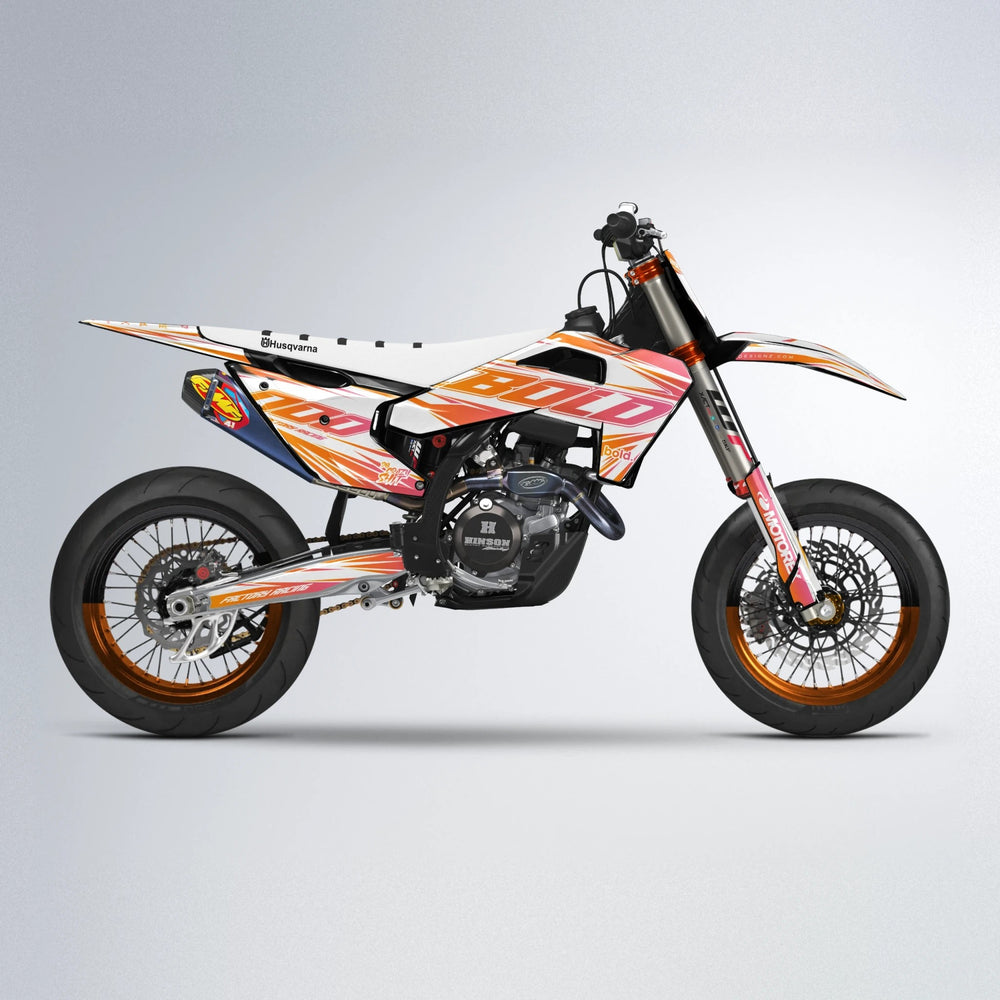 VITALY Husqvarna FE/TE supermoto graphics kit in Orange
