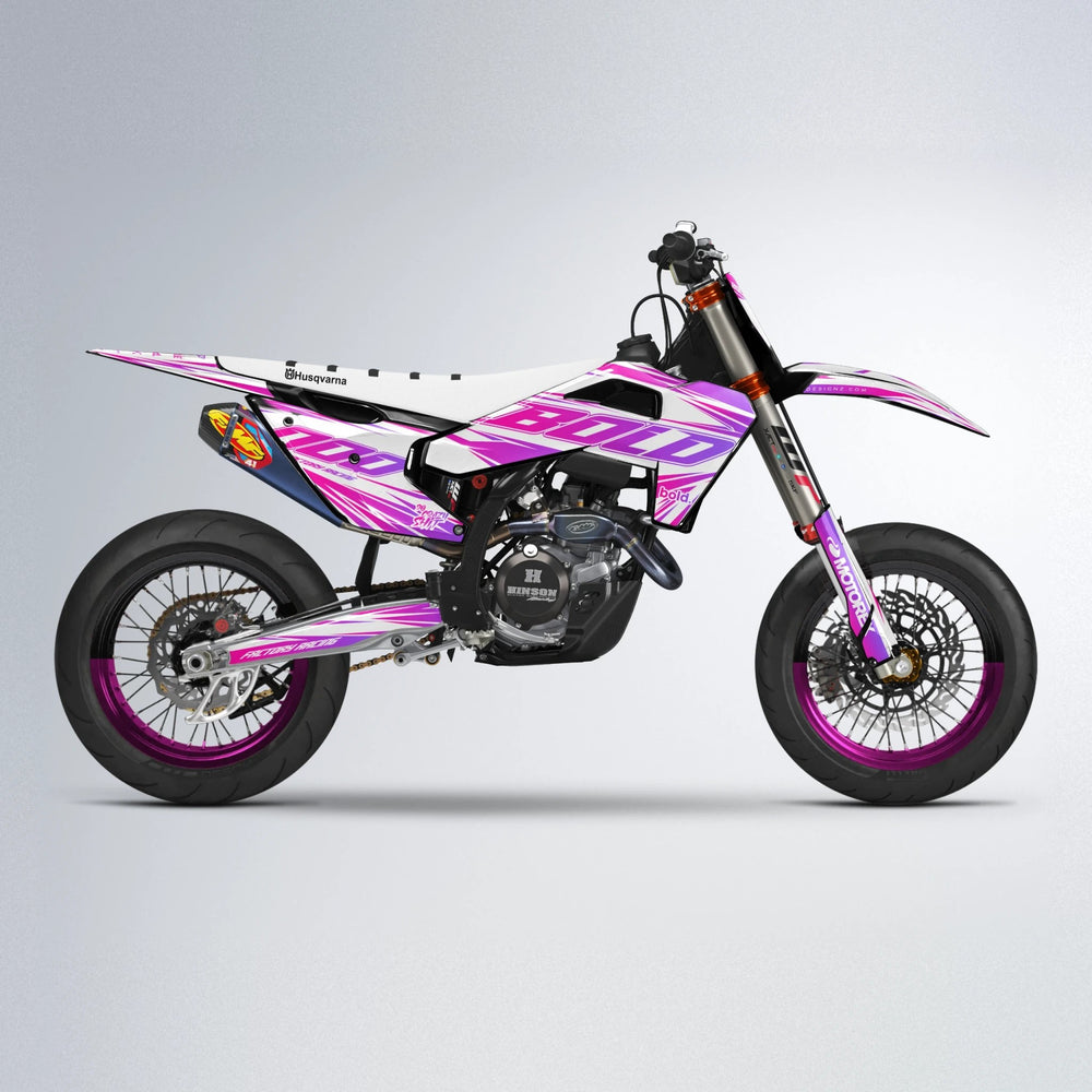 VITALY Husqvarna FE/TE supermoto graphics kit in Pink