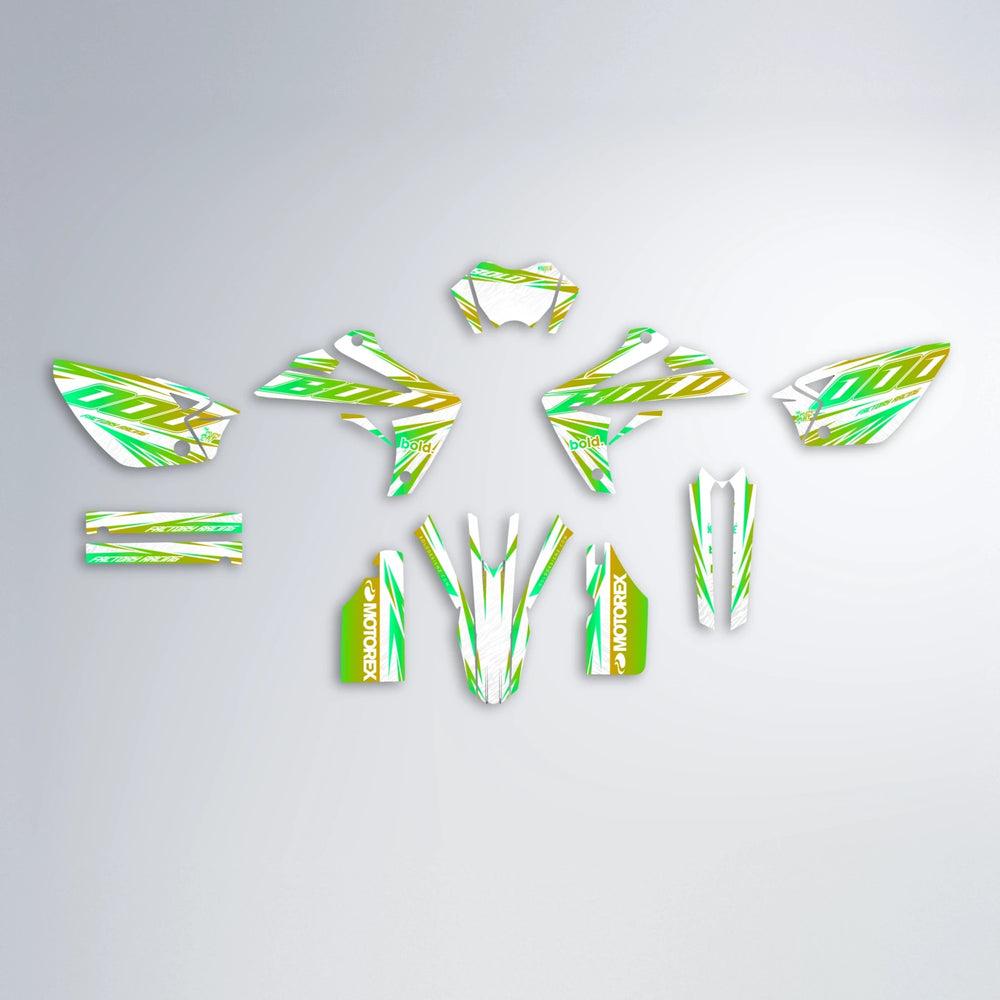 VITALY Rieju MRT graphics kit parts layout in Green