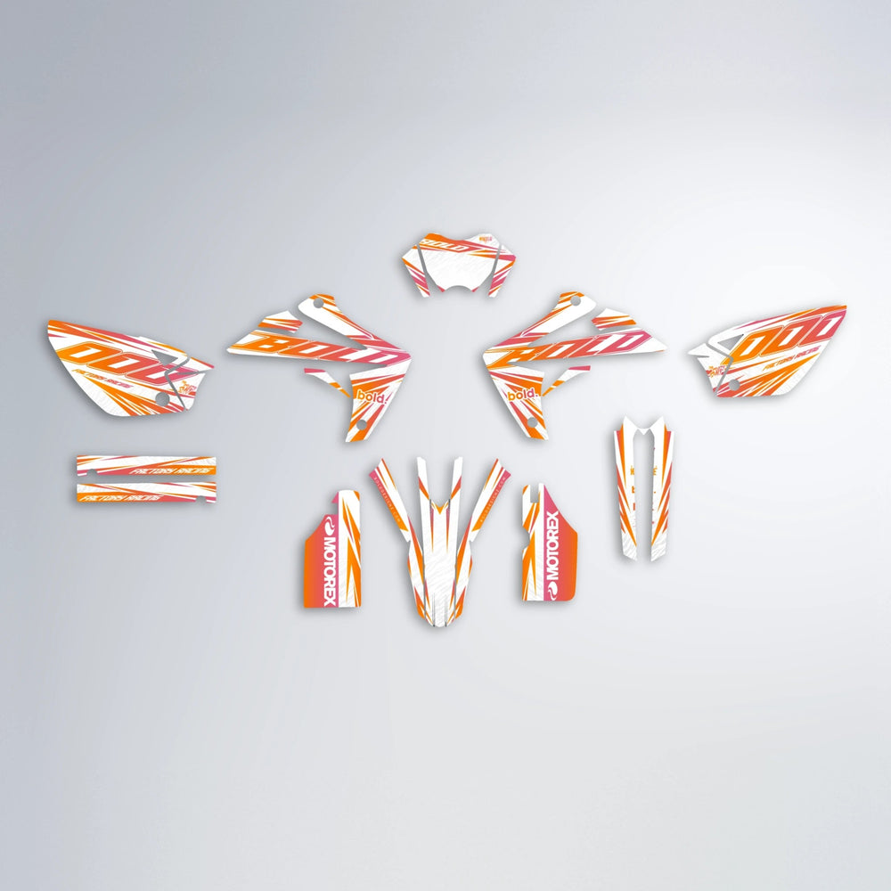 VITALY Rieju MRT graphics kit parts layout in Orange