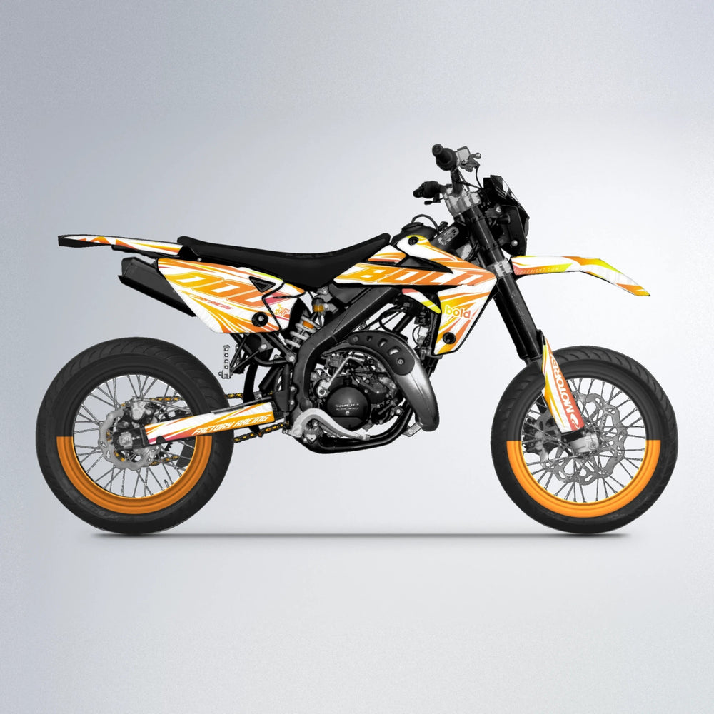VITALY Rieju MRT supermoto graphics kit in Orange & Yellow