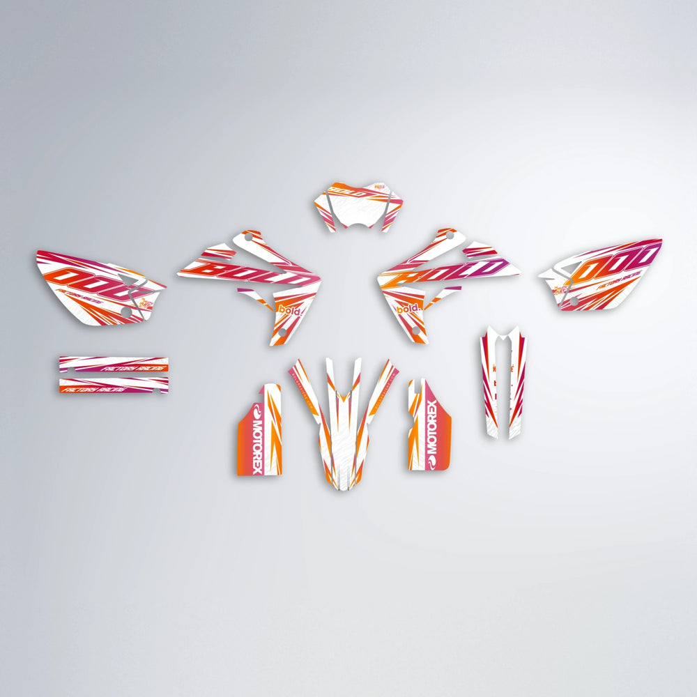 VITALY Rieju MRT graphics kit parts layout in Red & Orange