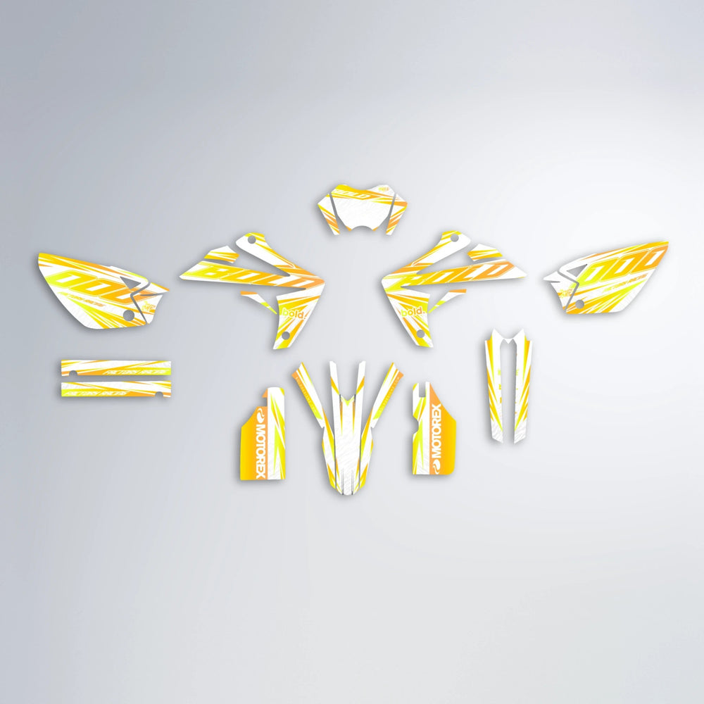 VITALY Rieju MRT graphics kit parts layout in Yellow