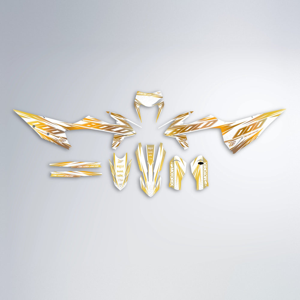 VITALY graphics kit parts layout in Gold Chrome