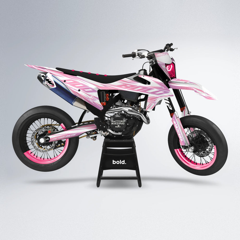 VITALY supermoto graphics kit in Sakura Pink
