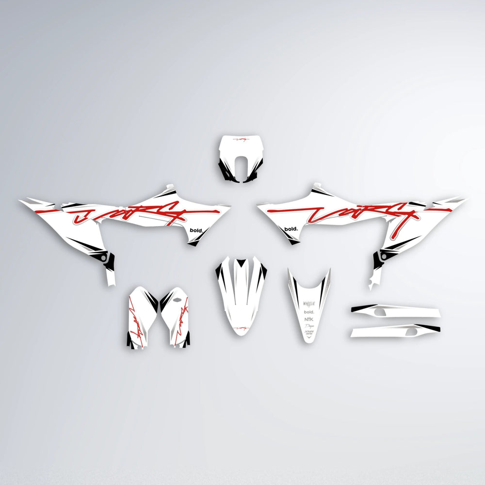 VOLTAGE Stark Varg MX graphics kit parts layout in Red