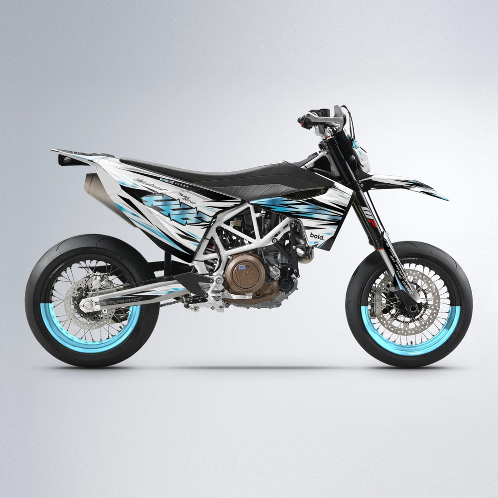 WESTCOAST Husqvarna 701 supermoto graphics kit in Light Blue & White