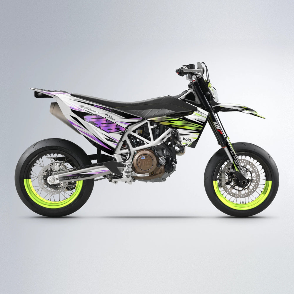 WESTCOAST Husqvarna 701 supermoto graphics kit in Purple & Yellow