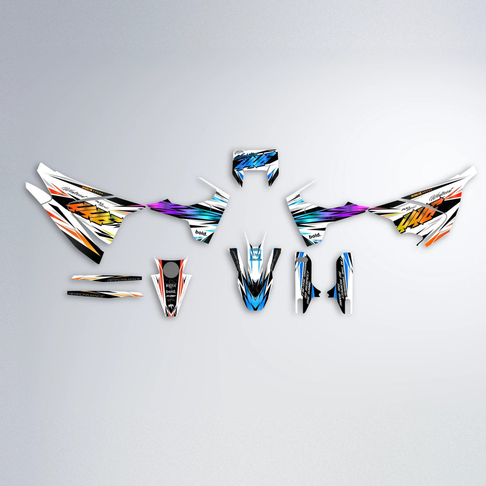WESTCOAST Husqvarna 701 graphics kit parts layout in Sunset Fade