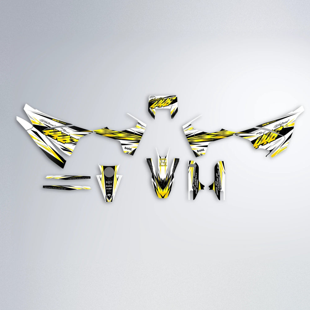 WESTCOAST Husqvarna 701 graphics kit parts layout in Yellow