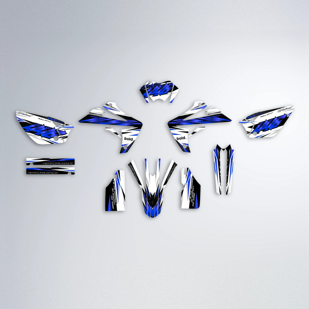 WESTCOAST Rieju MRT graphics kit parts layout in Blue