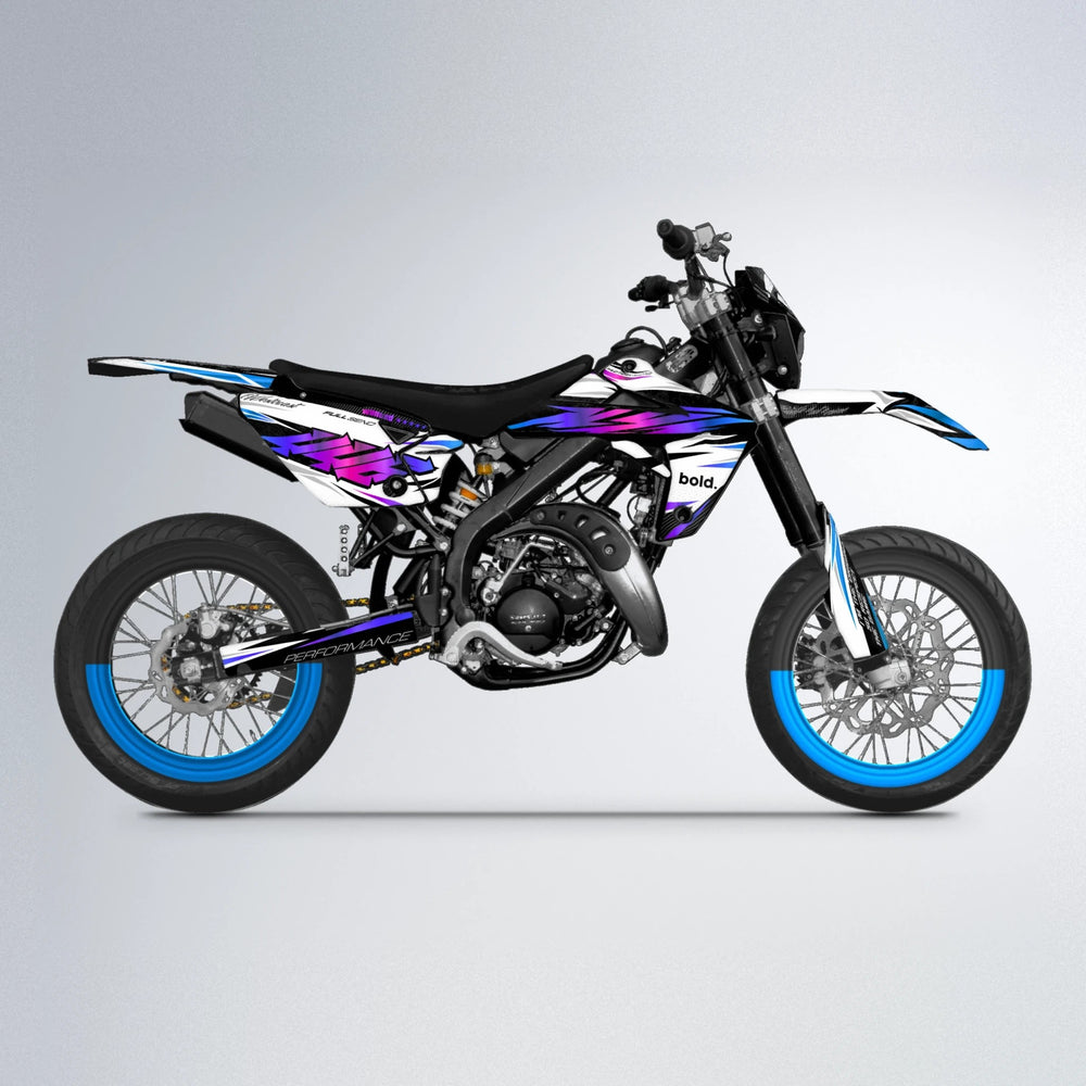 WESTCOAST Rieju MRT supermoto graphics kit in Blue Purple Fade