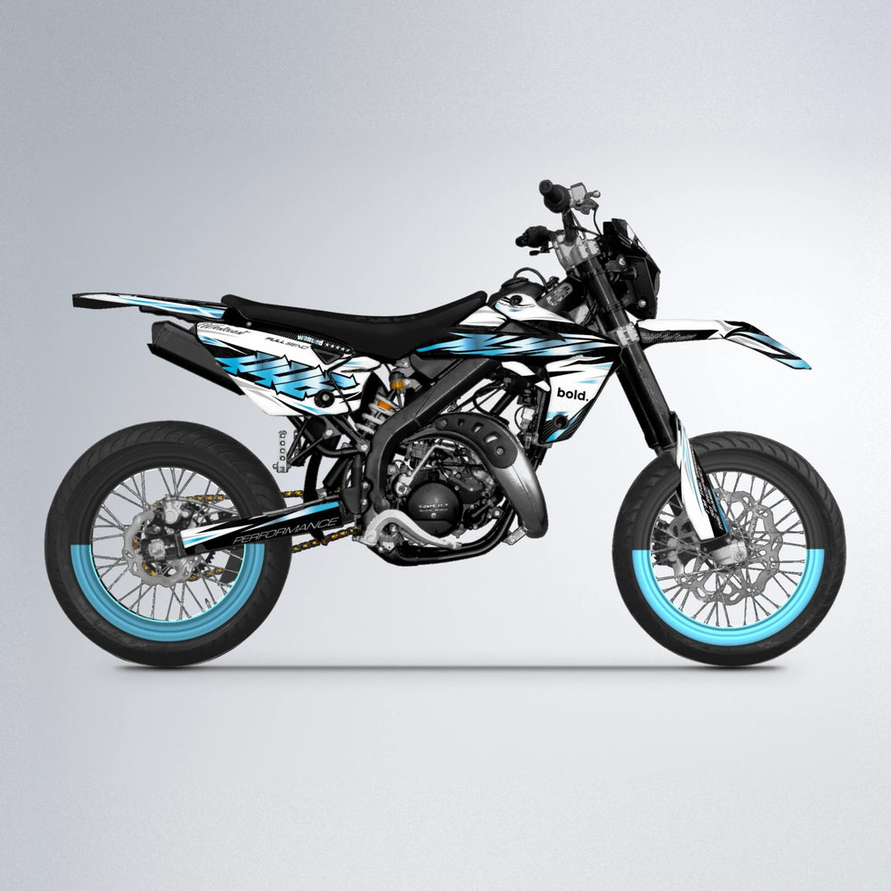 WESTCOAST Rieju MRT supermoto graphics kit in Light Blue & White