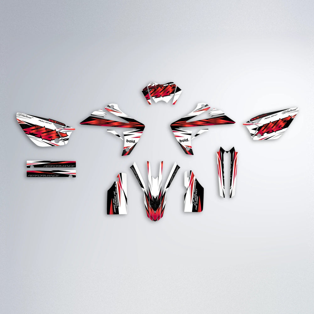WESTCOAST Rieju MRT graphics kit parts layout in Red