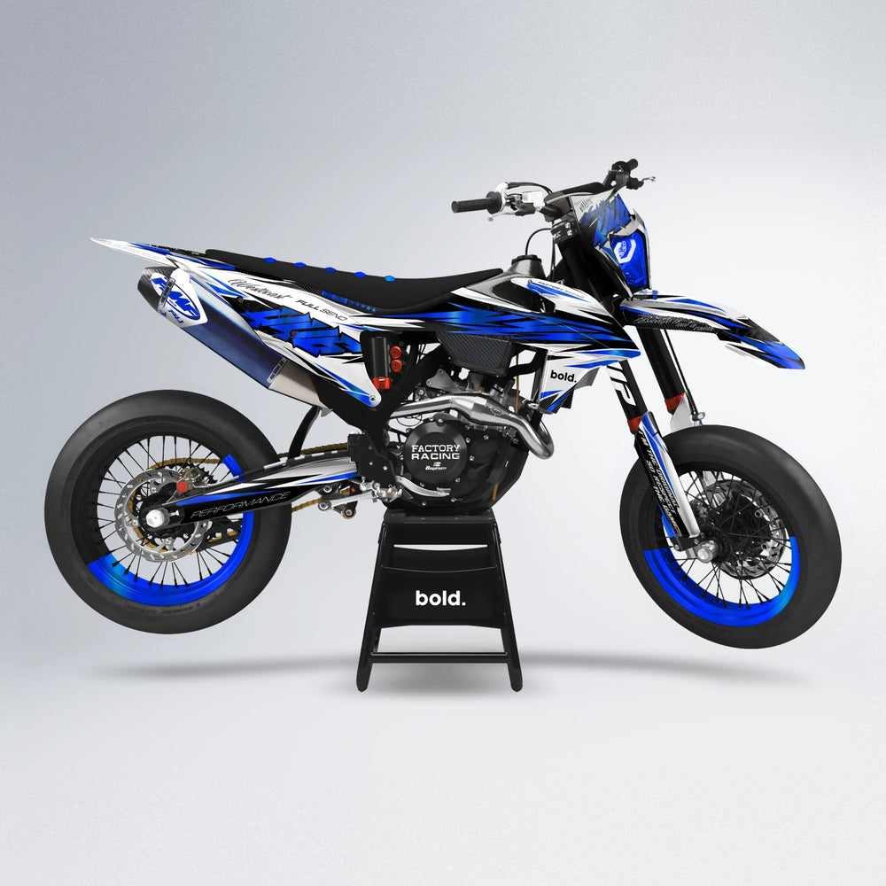WESTCOAST supermoto graphics kit in Blue Chrome