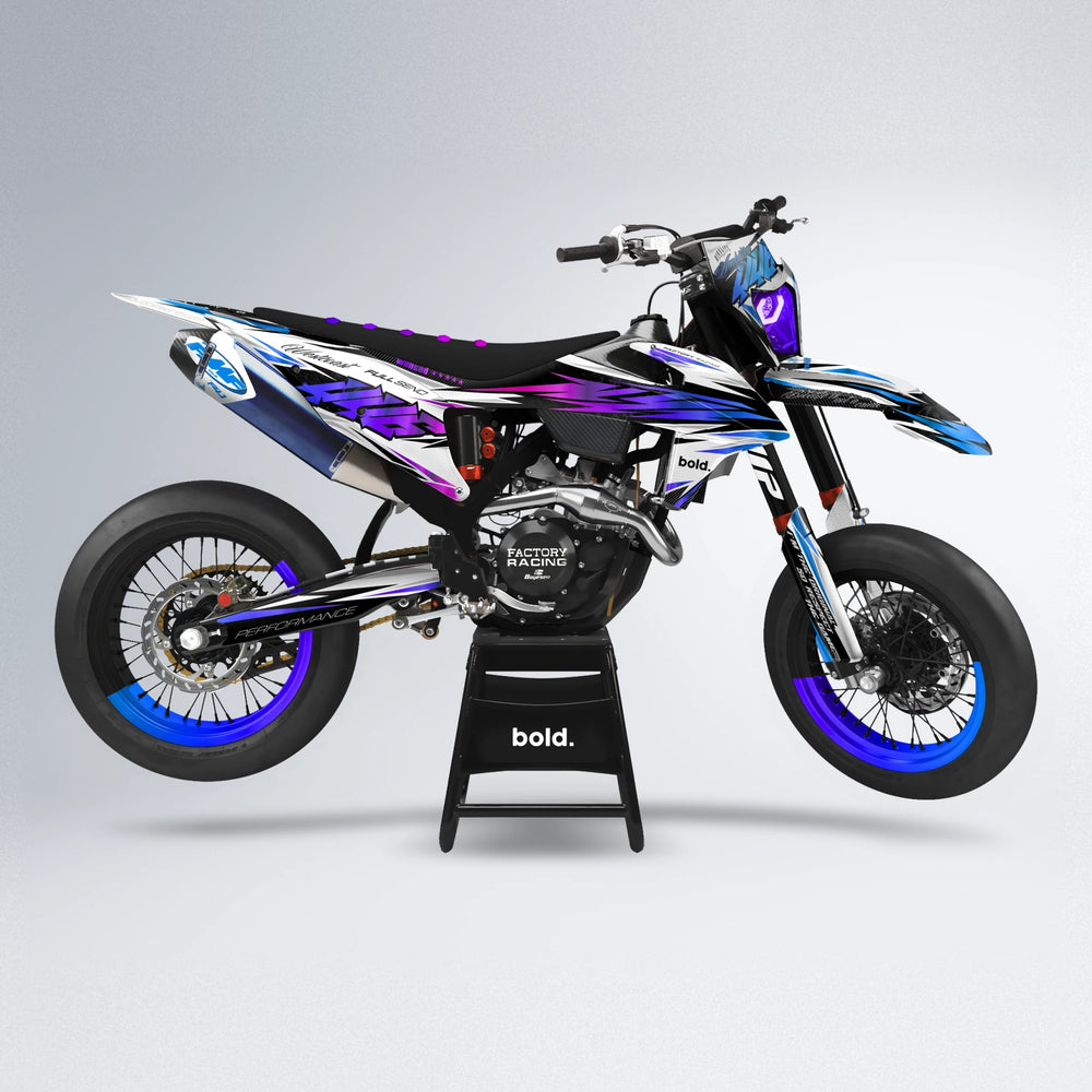 WESTCOAST supermoto graphics kit in Blue Purple Fade