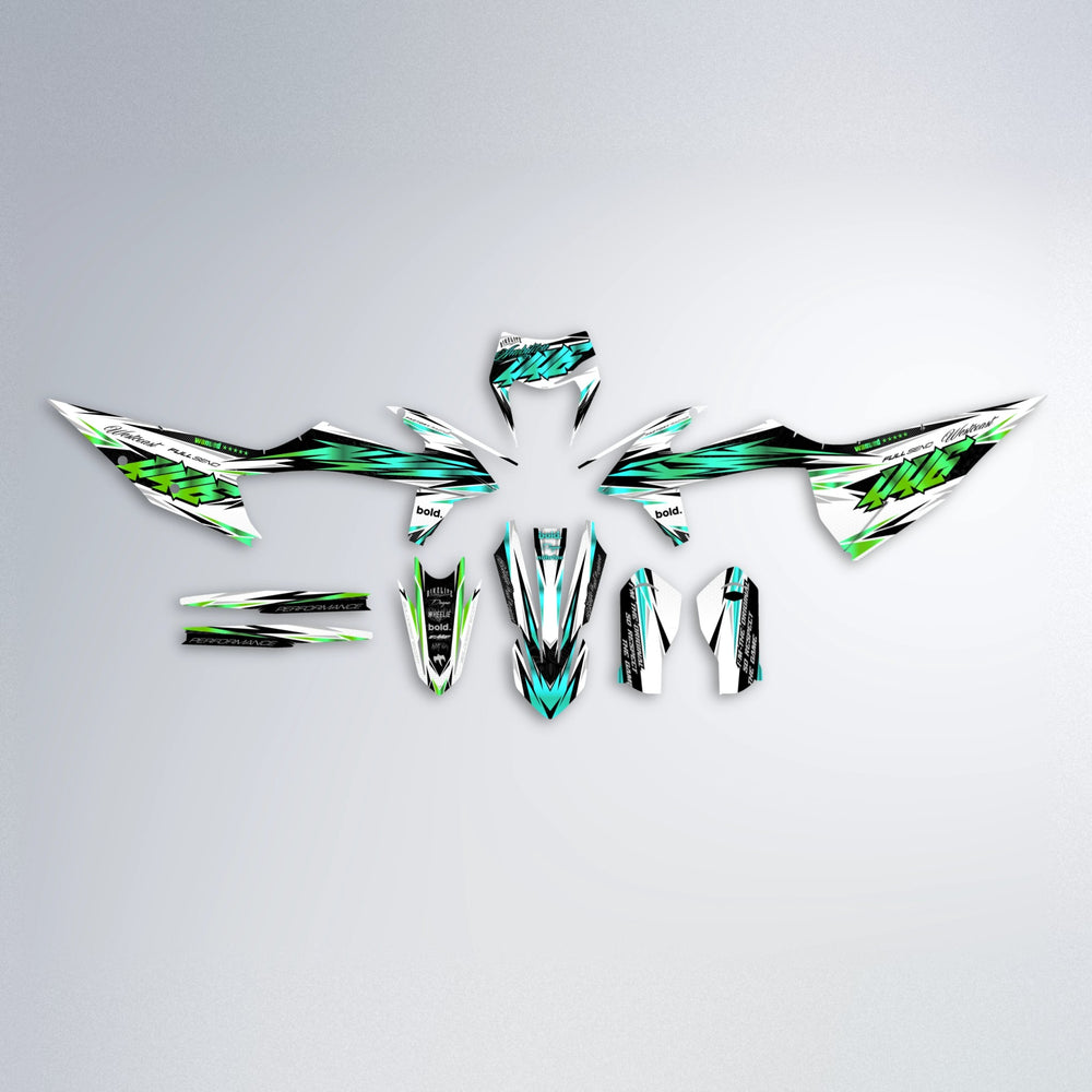 WESTCOAST graphics kit parts layout in Cyan & Green