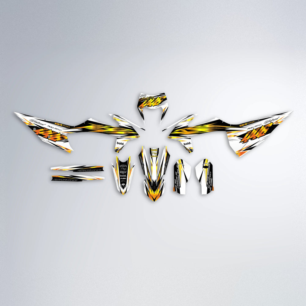 WESTCOAST graphics kit parts layout in Orange & Yellow