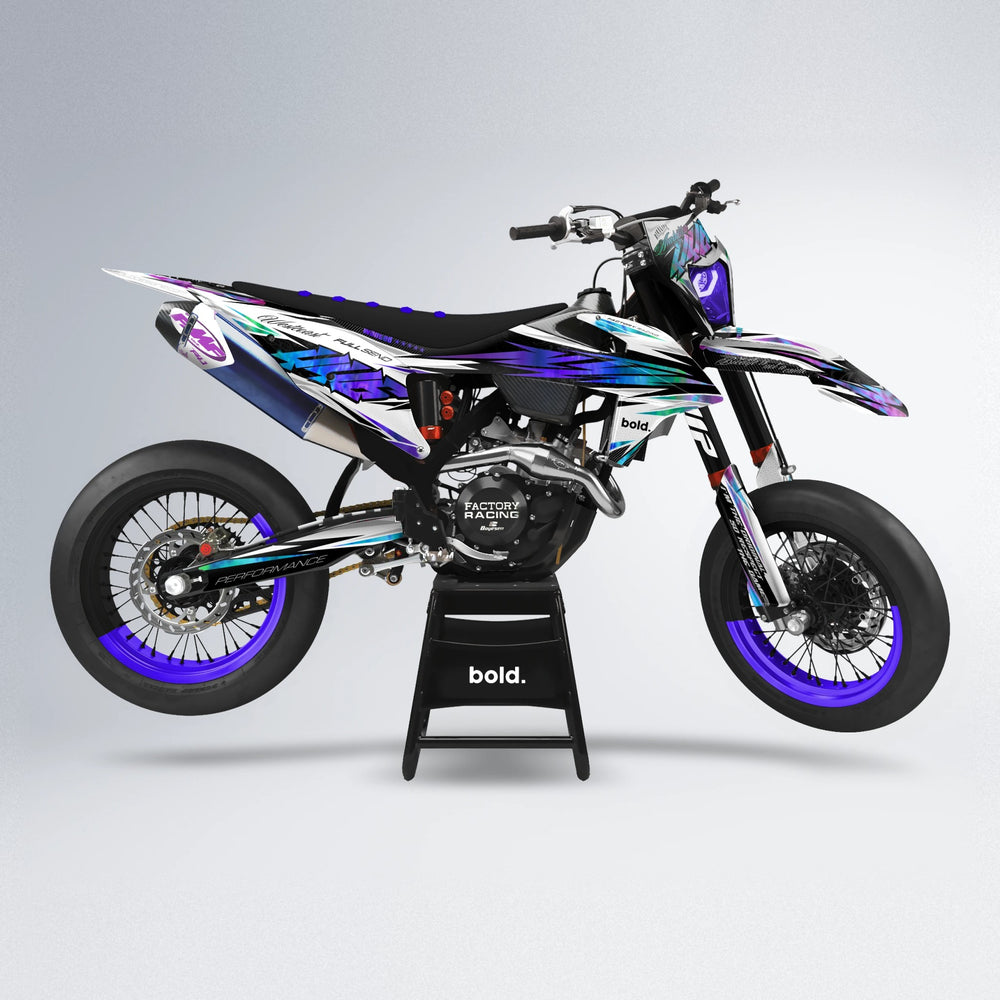 WESTCOAST supermoto graphics kit in Purple Holo