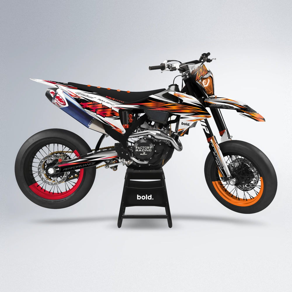 WESTCOAST supermoto graphics kit in Red & Orange