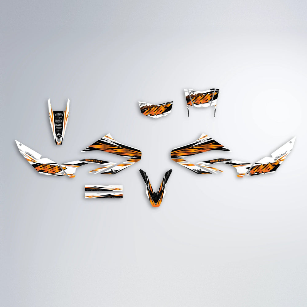 WESTCOAST Yamaha WR 125X graphics kit parts layout in Orange