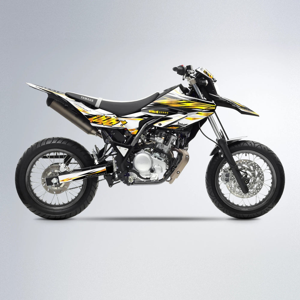 WESTCOAST Yamaha WR 125X supermoto graphics kit in Orange & Yellow