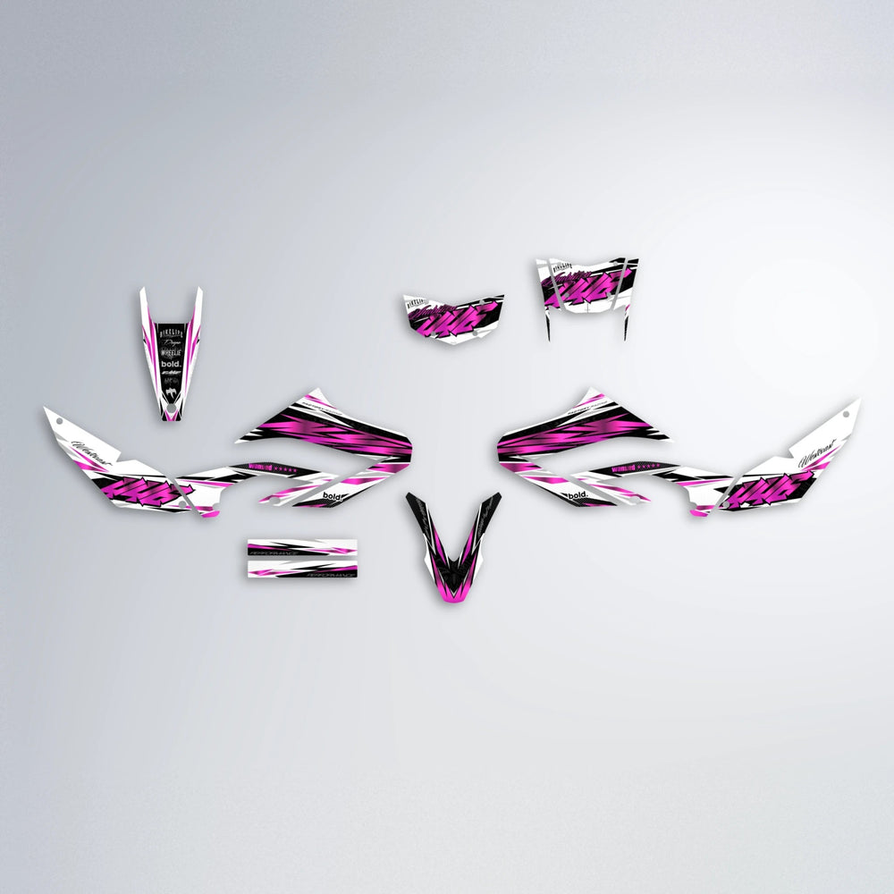 WESTCOAST Yamaha WR 125X graphics kit parts layout in Pink