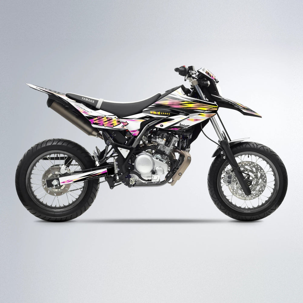 WESTCOAST Yamaha WR 125X supermoto graphics kit in Pink & Yellow