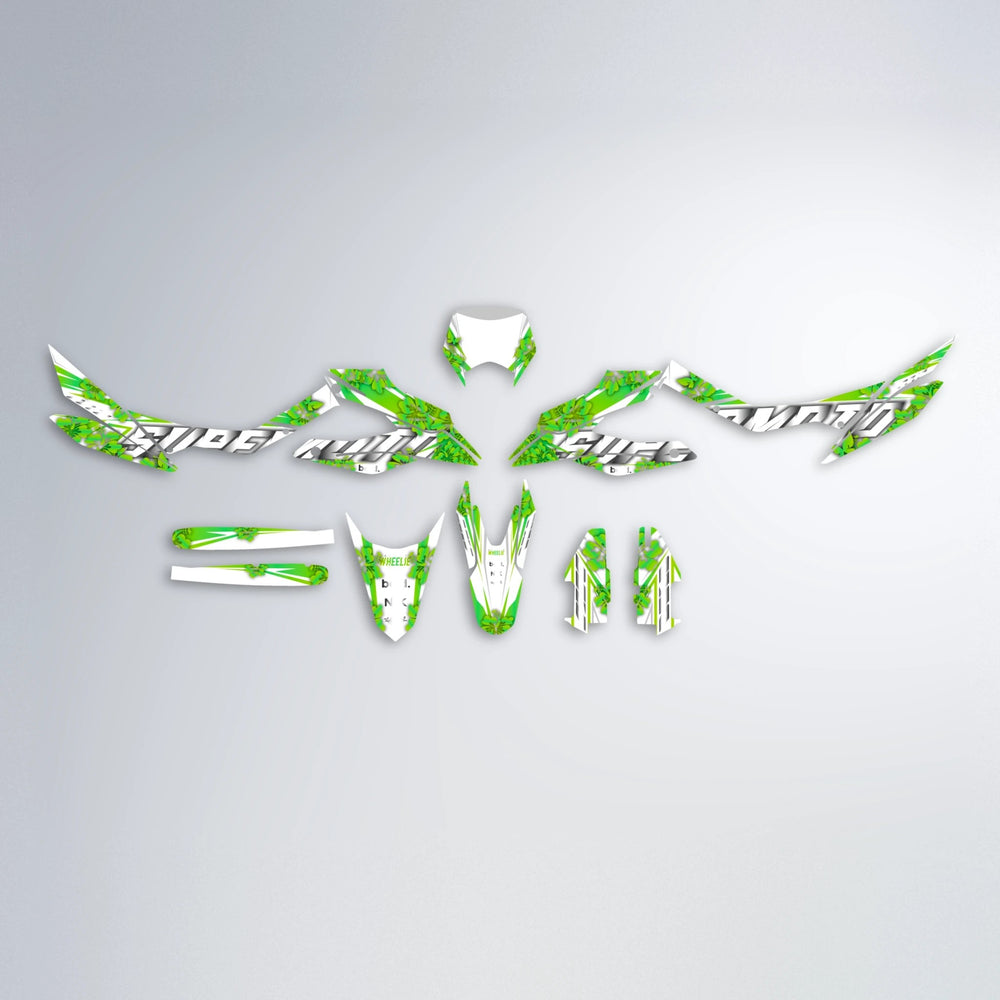WNICOO Aprilia SX 125 graphics kit parts layout in Green