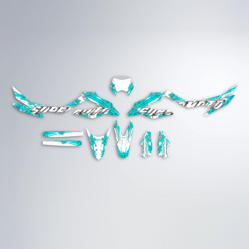 WNICOO Aprilia SX 125 graphics kit parts layout in Teal