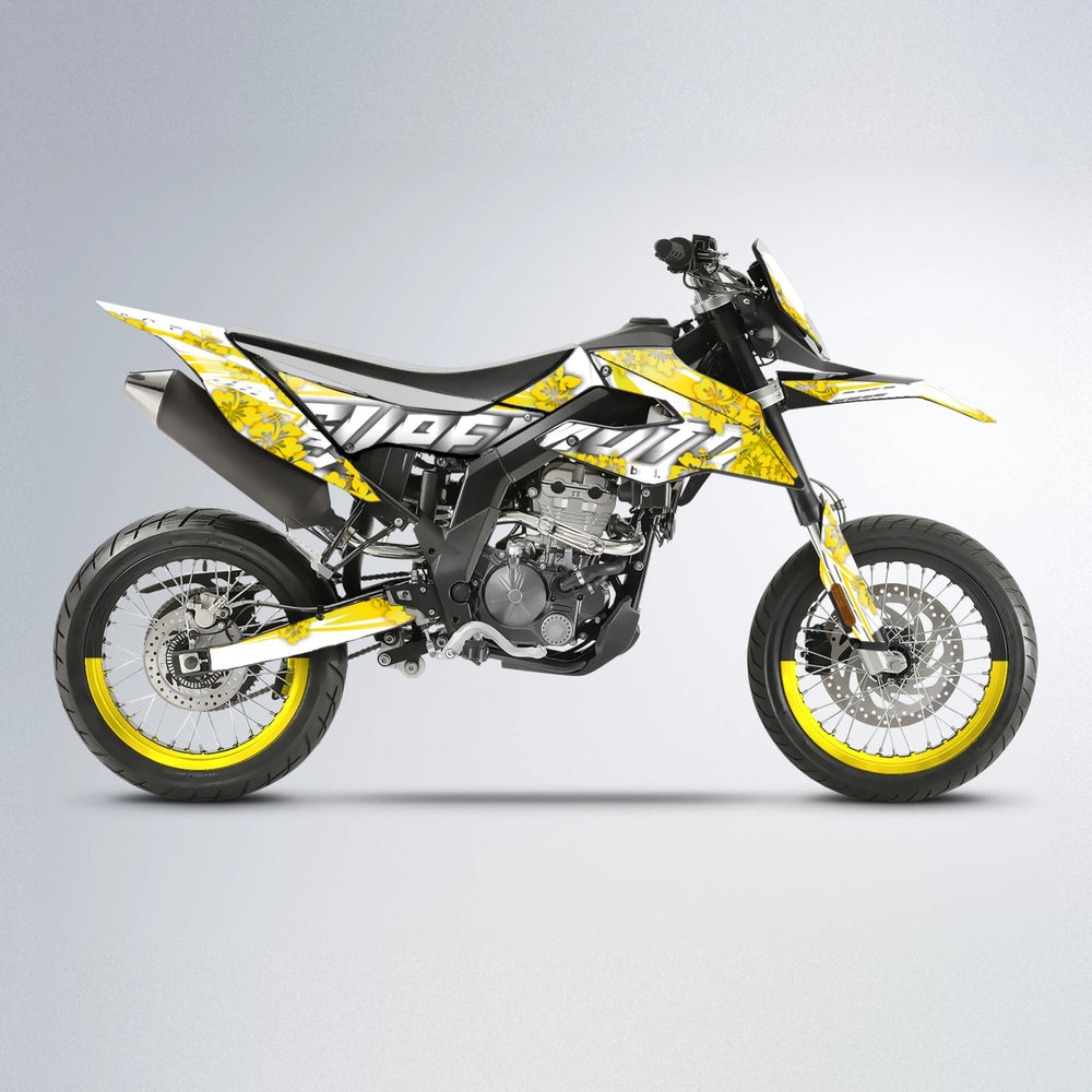 WNICOO Aprilia SX 125 supermoto graphics kit in Yellow