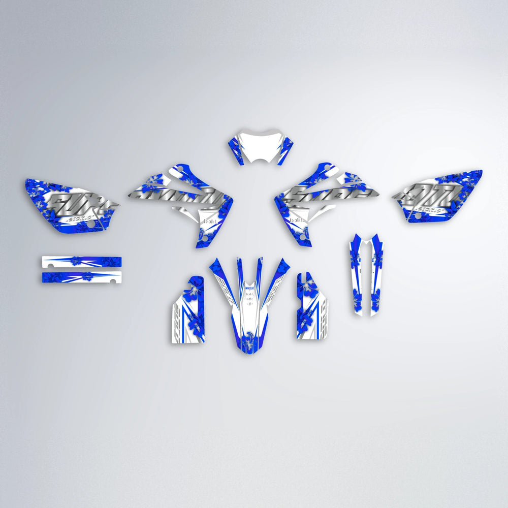 WNICOO Rieju MRT graphics kit parts layout in Blue