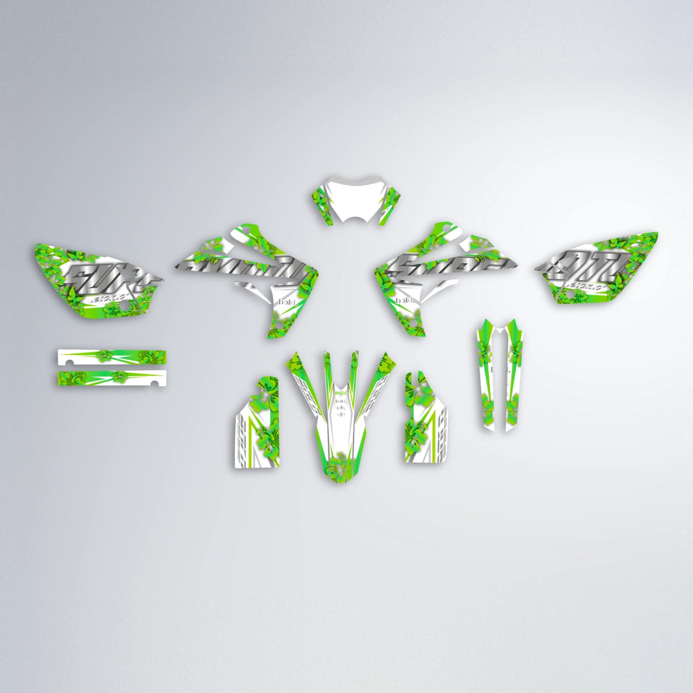 WNICOO Rieju MRT graphics kit parts layout in Green
