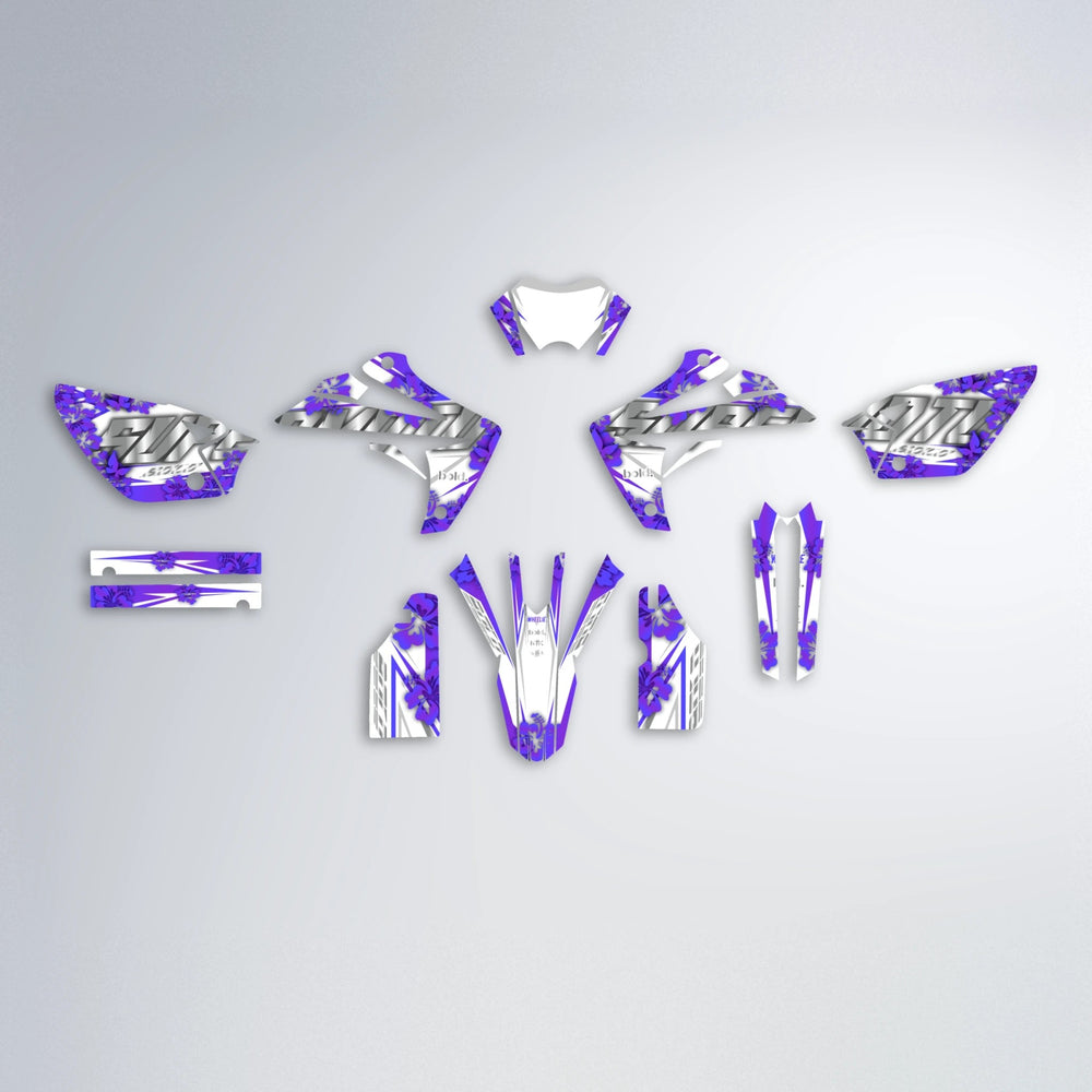 WNICOO Rieju MRT graphics kit parts layout in Purple