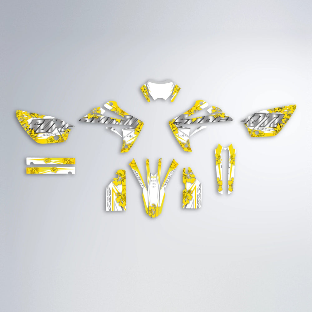 WNICOO Rieju MRT graphics kit parts layout in Yellow