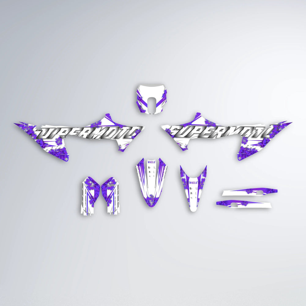 WNICOO Stark Varg SM graphics kit parts layout in Purple