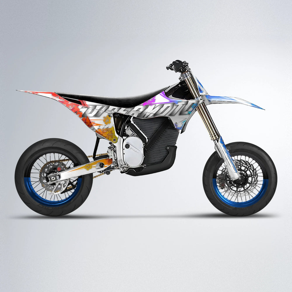 WNICOO Stark Varg SM supermoto graphics kit in Sunset Fade