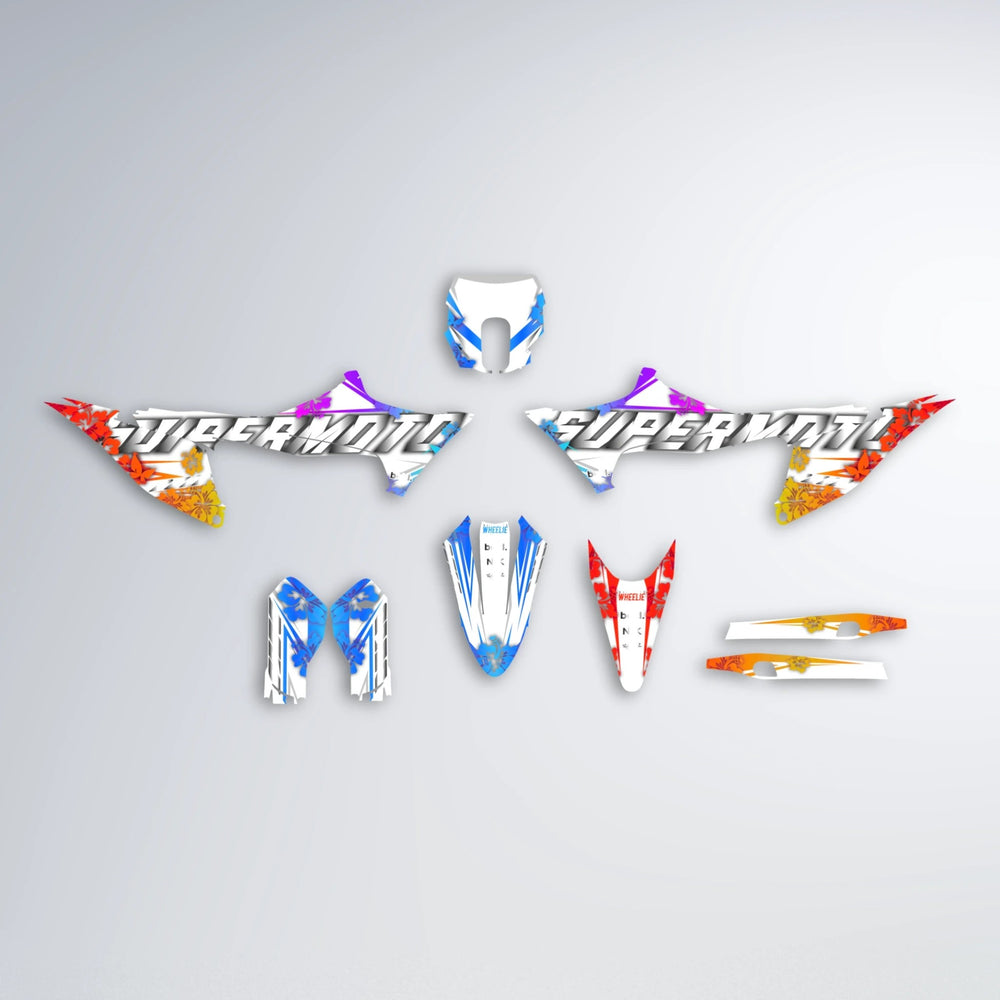 WNICOO Stark Varg SM graphics kit parts layout in Sunset Fade
