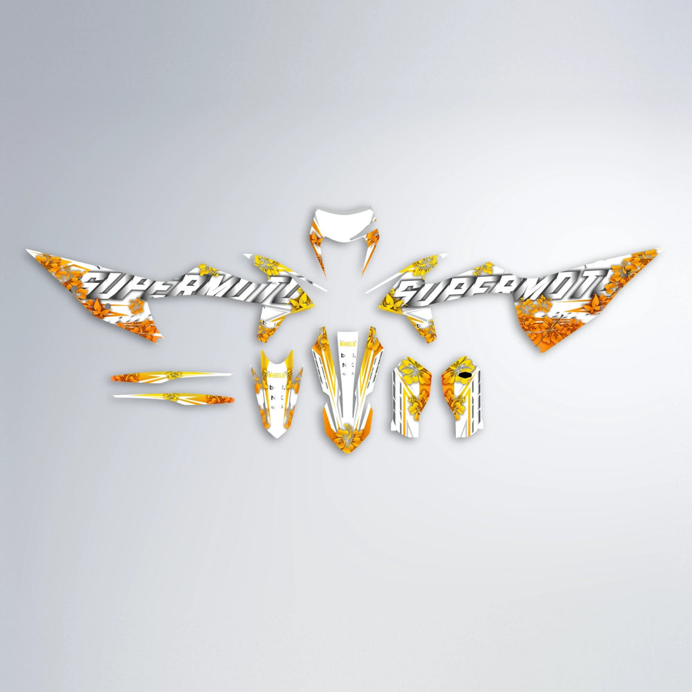 WNICOO graphics kit parts layout in Orange & Yellow