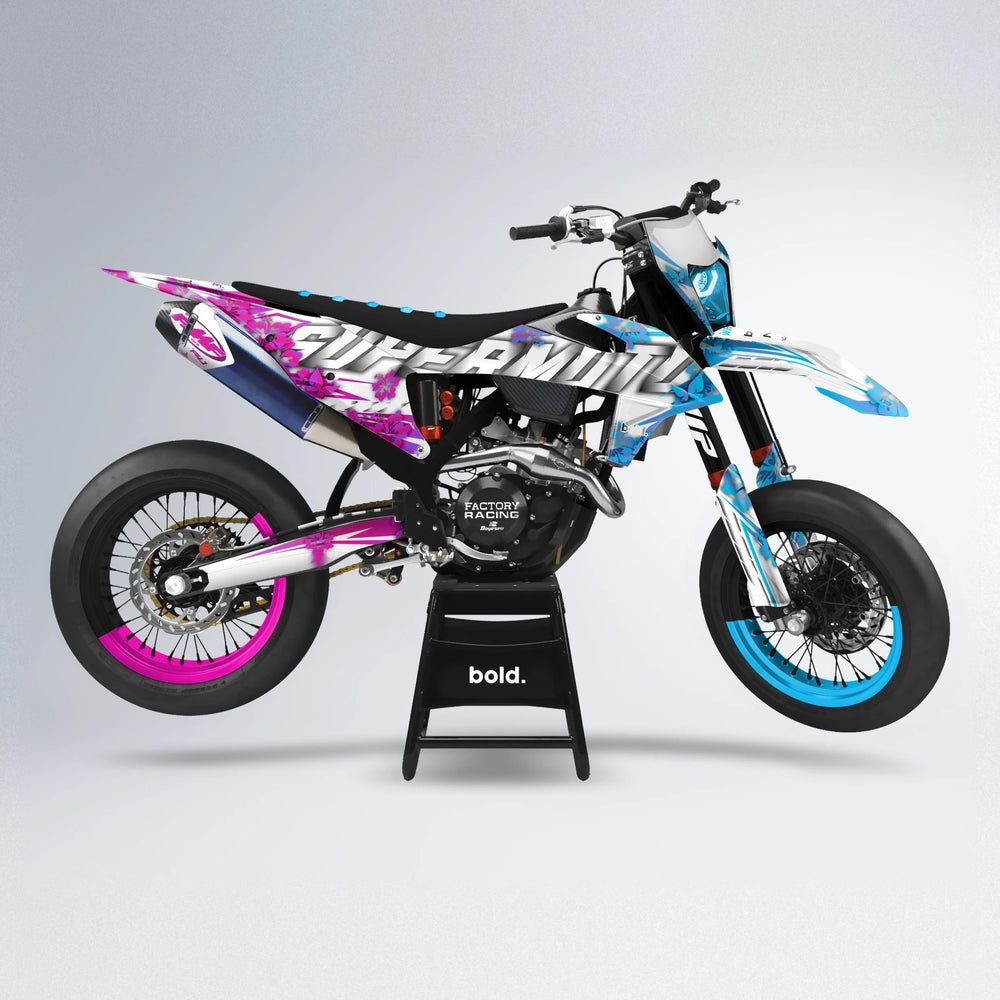 WNICOO supermoto graphics kit in Pink & Light Blue