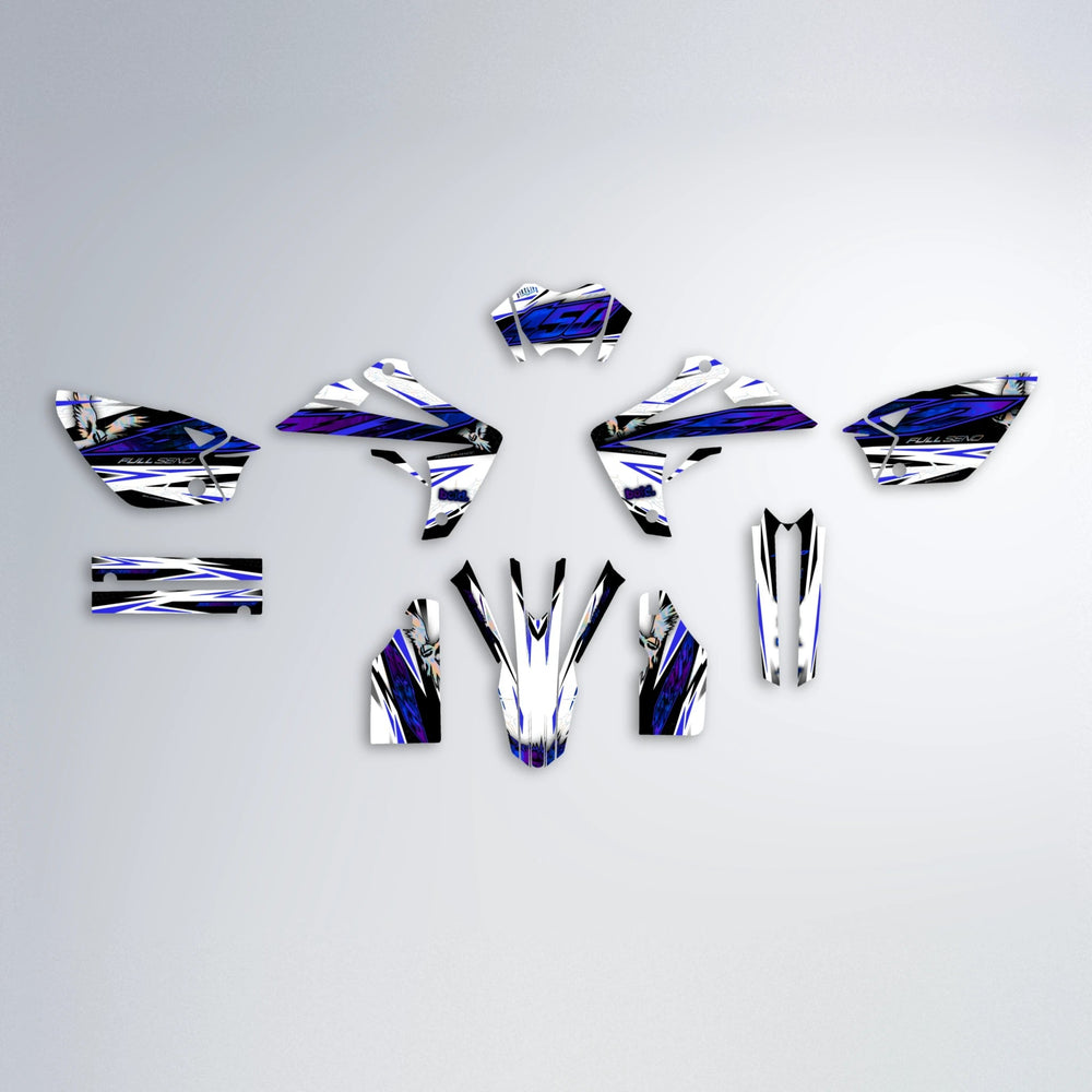 ZAPP Rieju MRT graphics kit parts layout in Blue