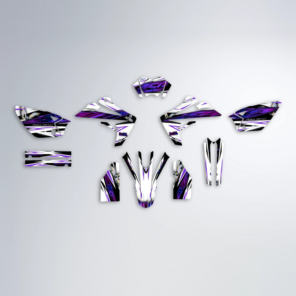 ZAPP Rieju MRT graphics kit parts layout in Purple