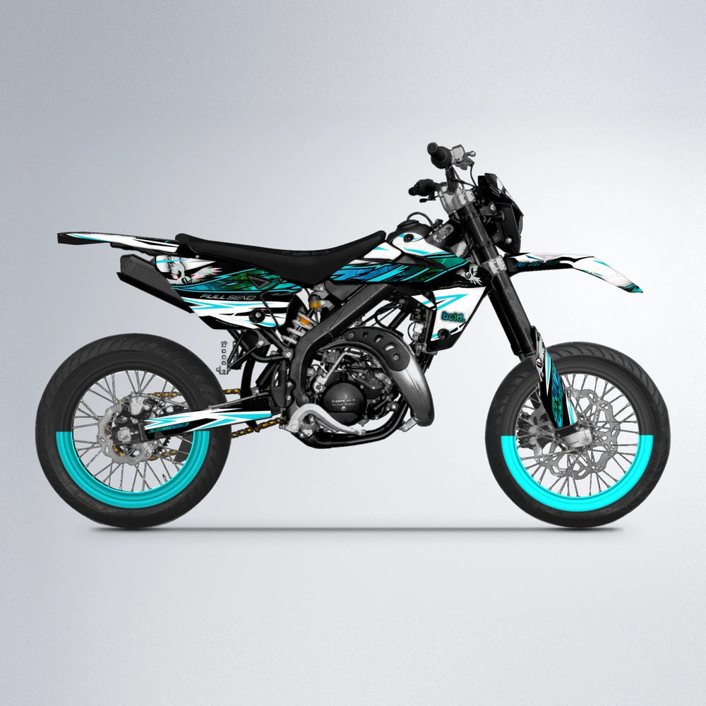 ZAPP Rieju MRT supermoto graphics kit in Teal