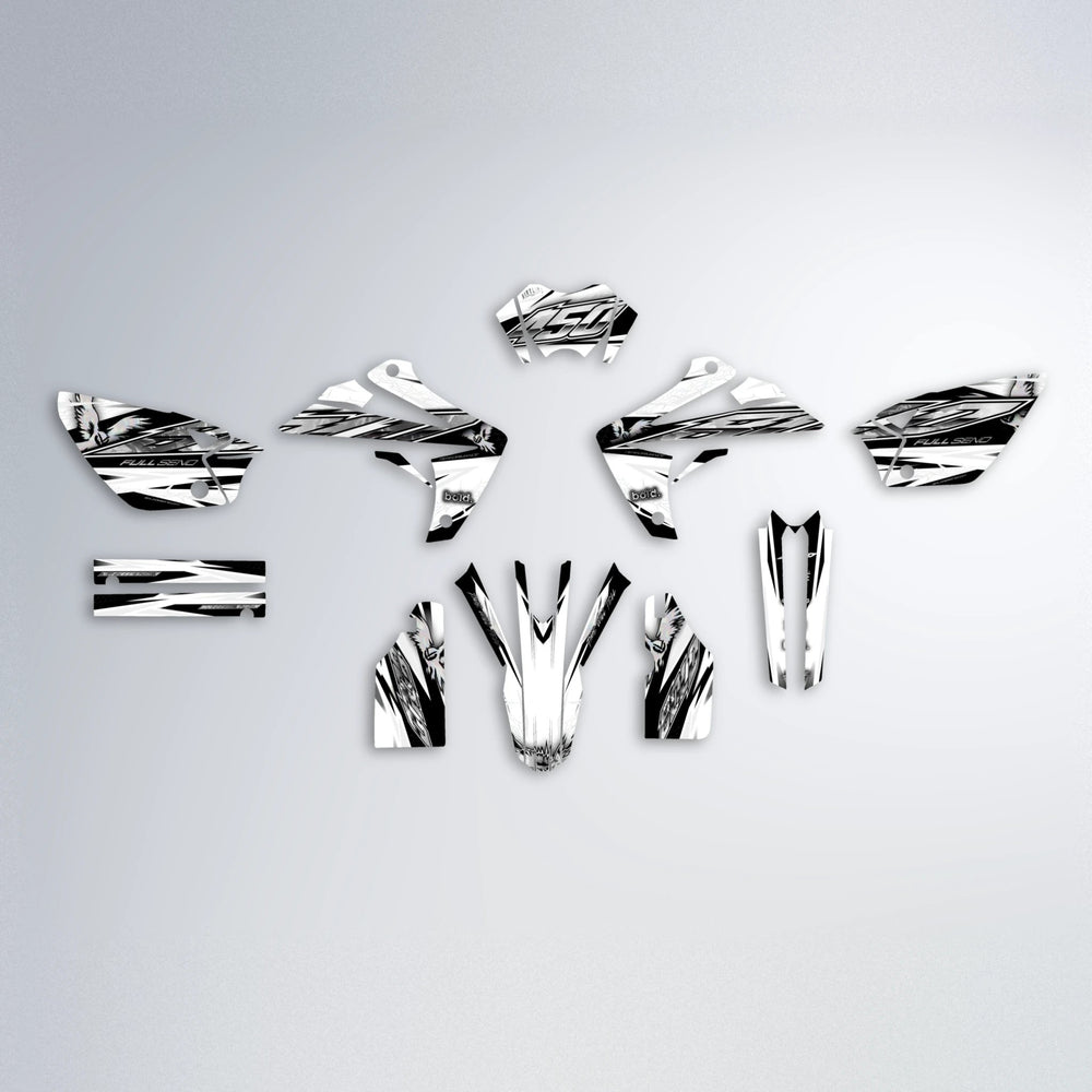 ZAPP Rieju MRT graphics kit parts layout in White